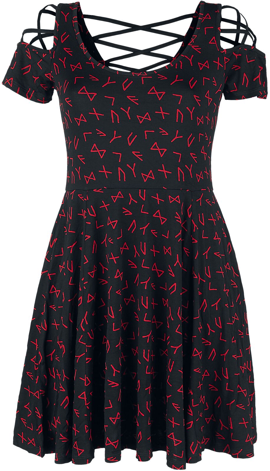 Robe courte  de Black Premium by EMP - Robe avec Laçage & Runes - S à 5XL - pour Femme - noir - Black Premium by EMP