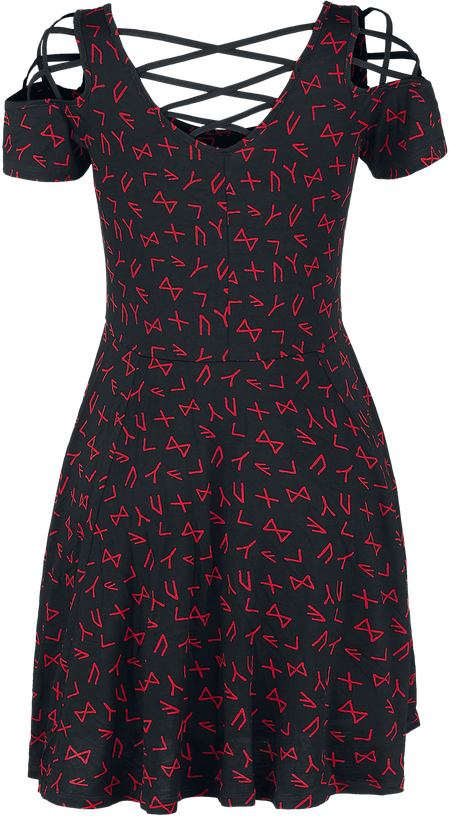 Robe courte  de Black Premium by EMP - Robe avec Laçage & Runes - S à 5XL - pour Femme - noir - Black Premium by EMP - View 2