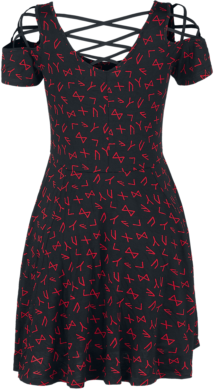 Robe courte  de Black Premium by EMP - Robe avec Laçage & Runes - S à 5XL - pour Femme - noir - Black Premium by EMP - View 2