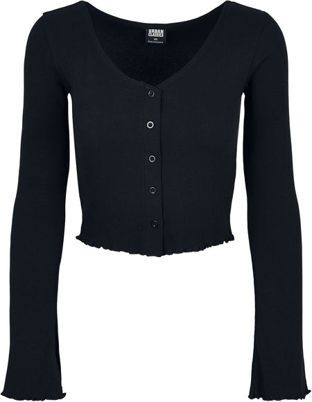 Gilets & Ponchos  de Urban Classics - Gilet Court Côtelé - L à XL - pour Femme - noir - Urban Classics