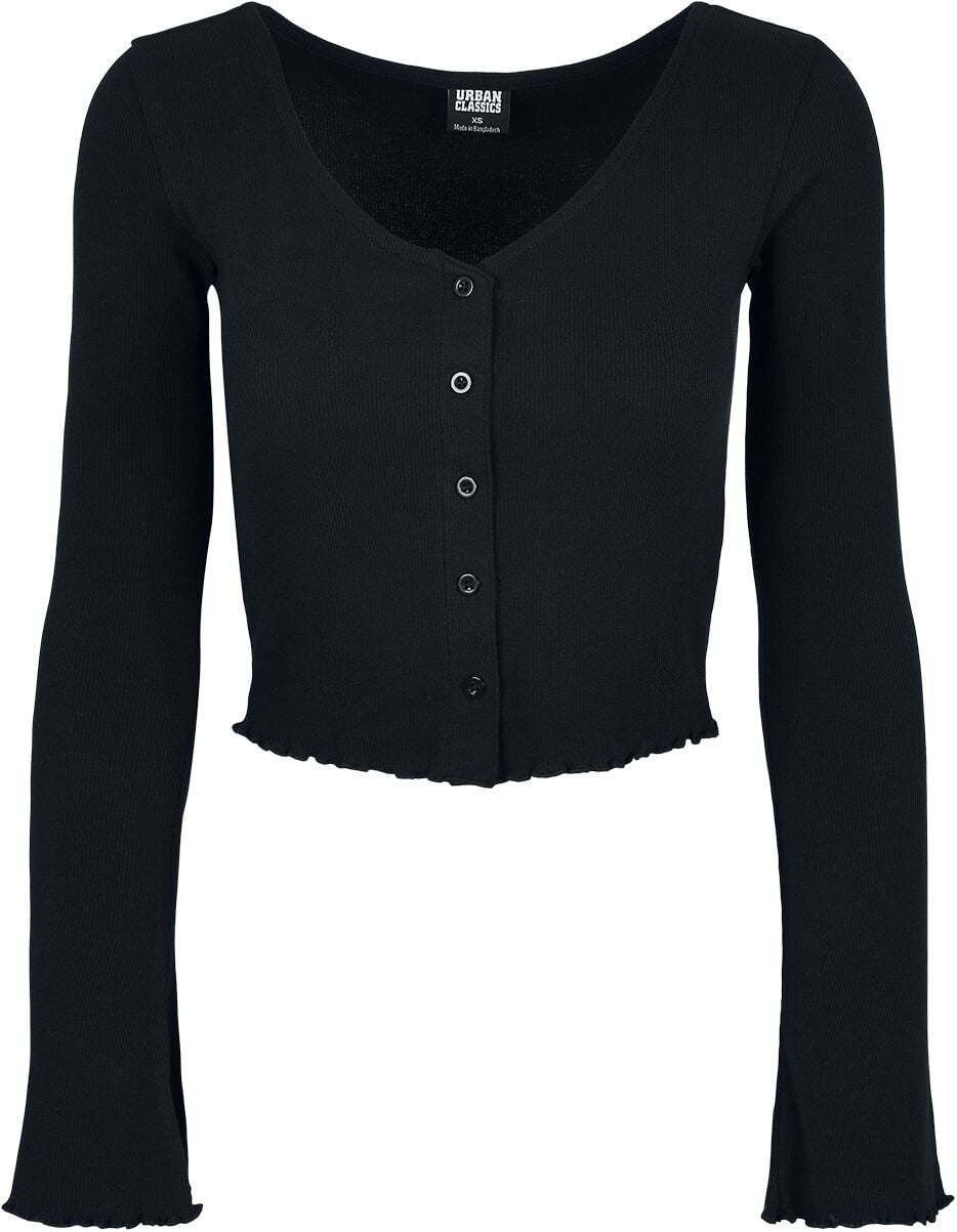 Gilets & Ponchos  de Urban Classics - Gilet Court Côtelé - XS à S - pour Femme - noir - Urban Classics