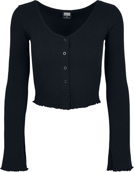Gilets & Ponchos  de Urban Classics - Gilet Court Côtelé - XS à S - pour Femme - noir - Urban Classics