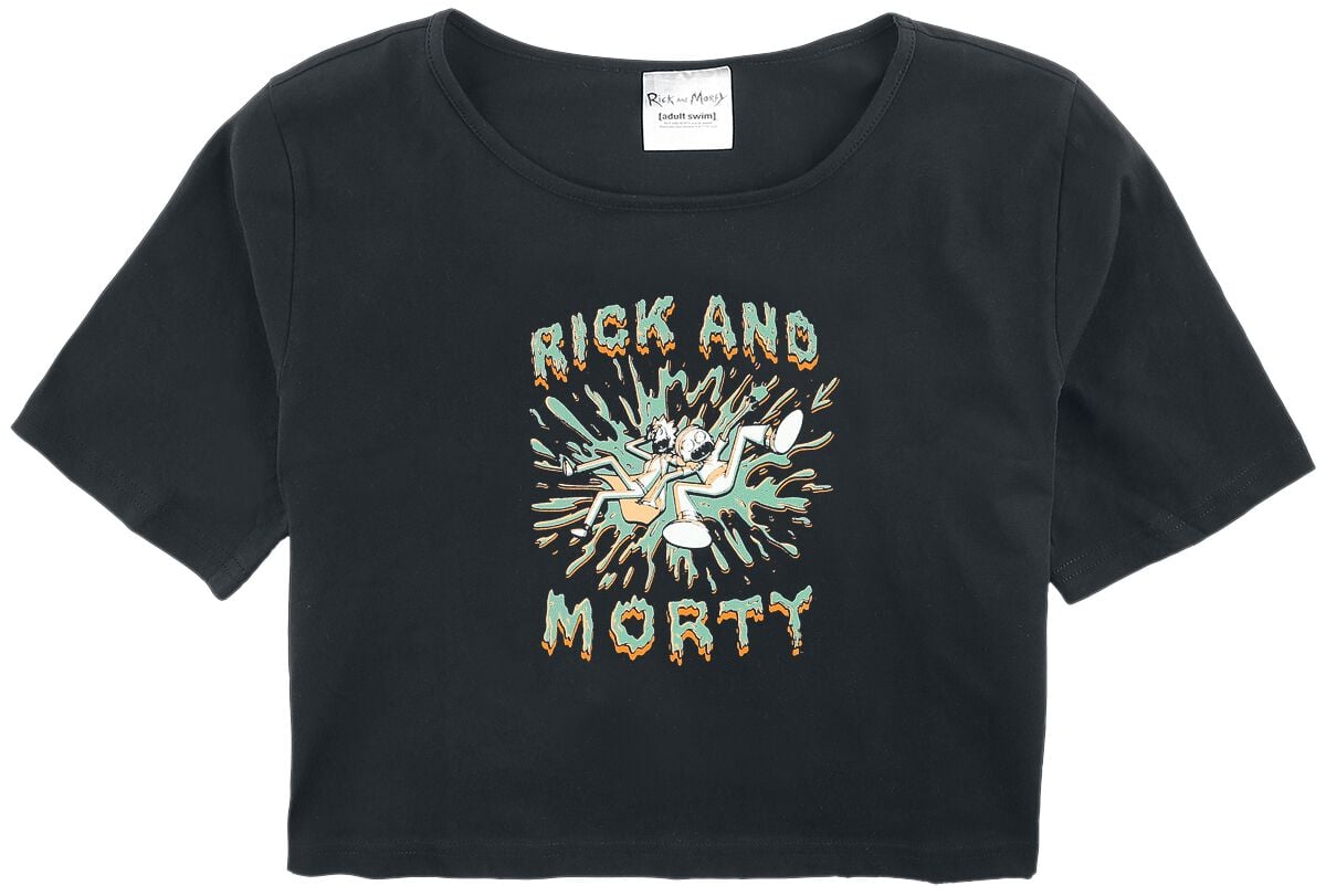 T-shirt  de Rick & Morty - Enfants - Éclaboussure - 140 à 152 - pour filles - noir - Rick & Morty