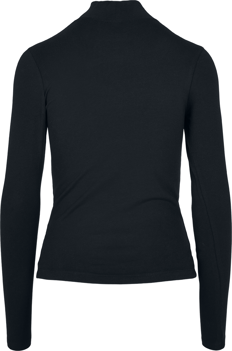 T-shirt manches longues  de Urban Classics - Col Roulé Découpé Manches Longues - XS à L - pour Femme - noir - Urban Classics - View 2