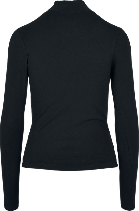 T-shirt manches longues  de Urban Classics - Col Roulé Découpé Manches Longues - XS à L - pour Femme - noir - Urban Classics - View 2