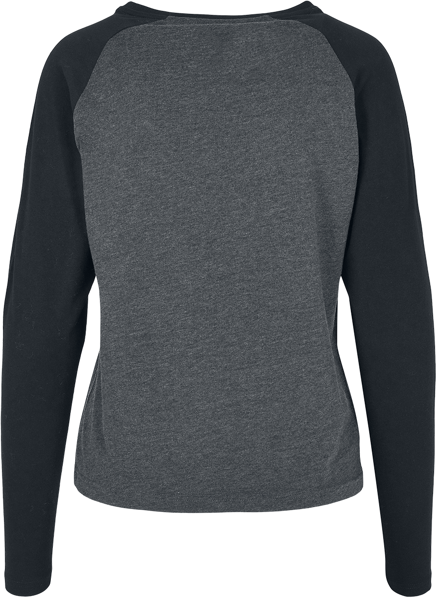T-shirt manches longues  de Urban Classics - Haut Manches Longues Raglan Contrastantes - XS à 5XL - pour Femme - anthracite/noir - Urban Classics - View 2