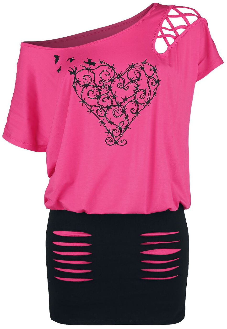 Robe courte  de Full Volume by EMP - Robe Vive Avec Imprimé & Découpes - S à XXL - pour Femme - rose - Full Volume by EMP