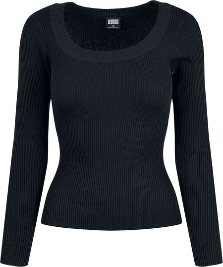 Sweat-shirt  de Urban Classics - Pull Col Large - XS à XL - pour Femme - noir - Urban Classics