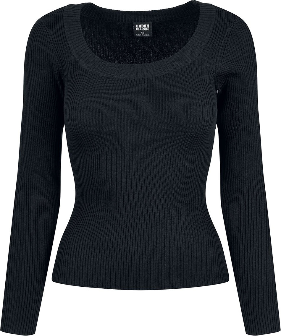 Sweat-shirt  de Urban Classics - Pull Col Large - XS à XL - pour Femme - noir - Urban Classics