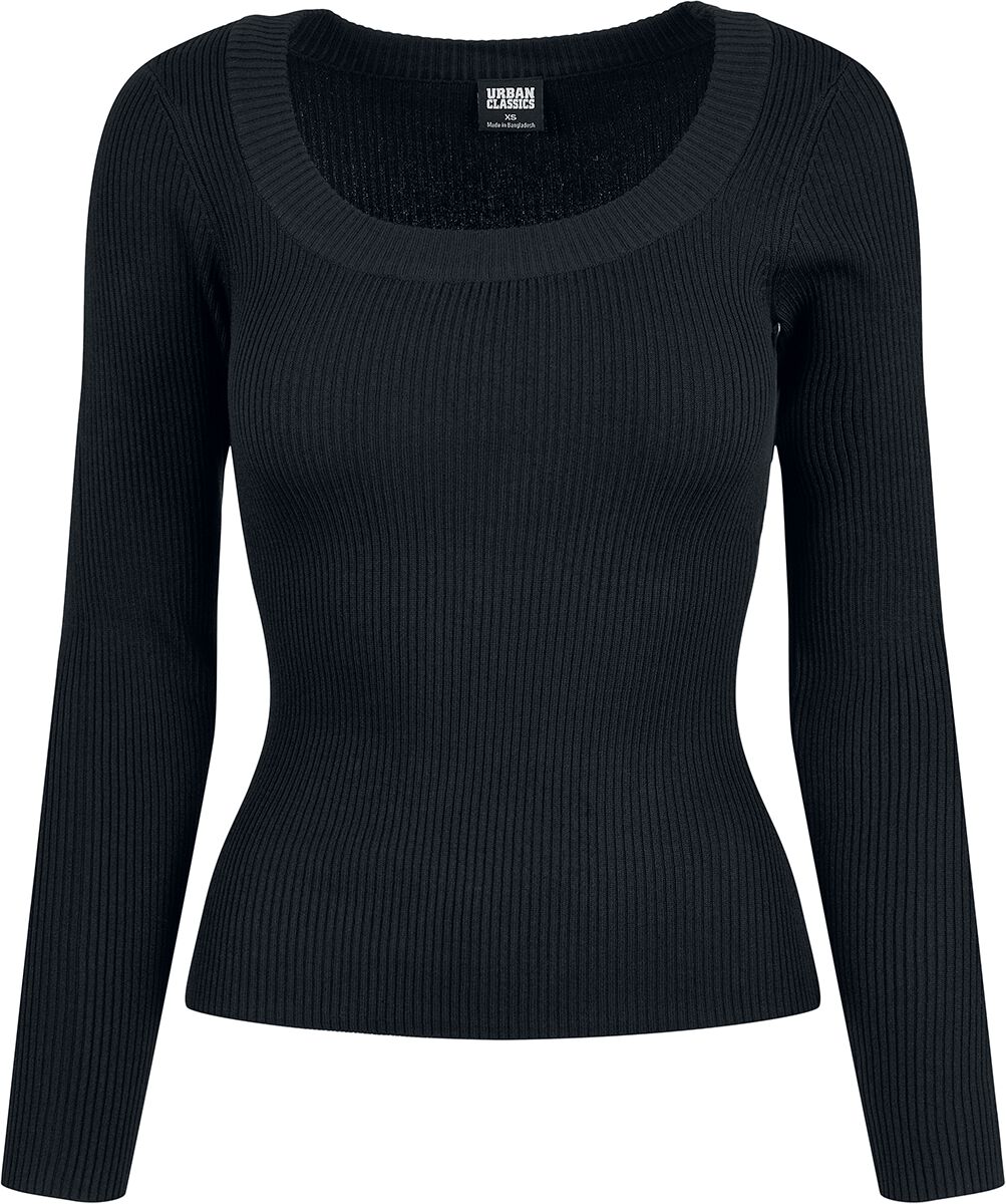 Sweat-shirt  de Urban Classics - Pull Col Large - XS à XL - pour Femme - noir - Urban Classics