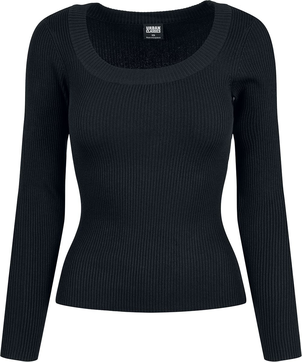 Sweat-shirt  de Urban Classics - Pull Col Large - XS à M - pour Femme - noir - Urban Classics