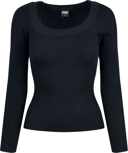 Sweat-shirt  de Urban Classics - Pull Col Large - XS à M - pour Femme - noir - Urban Classics