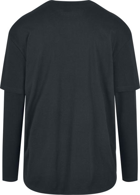 T-shirt manches longues  de Urban Classics - T-Shirt Oversized Shaped Double Layer LS - S à XL - pour Homme - noir/noir - Urban Classics - View 2
