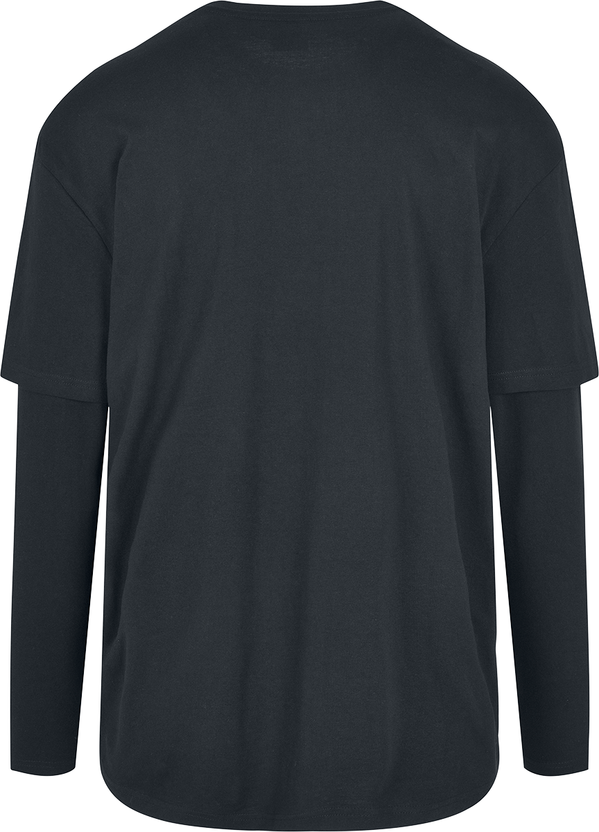 T-shirt manches longues  de Urban Classics - T-Shirt Oversized Shaped Double Layer LS - S à XL - pour Homme - noir/noir - Urban Classics - View 2