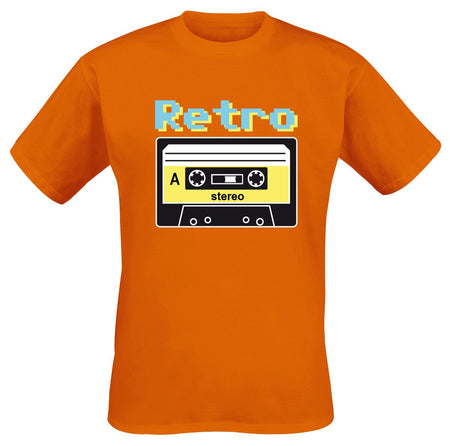T-Shirt Manches courtes Fun de Funshirt - Retro Kassette - M à 3XL - pour Homme - orange - Funshirt