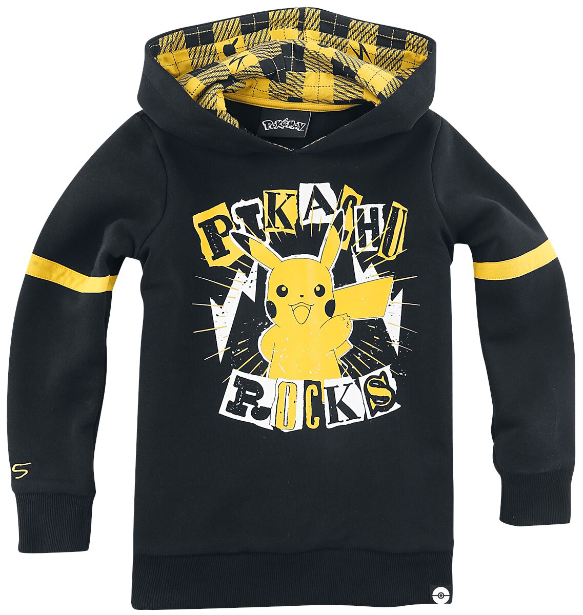 Sweat-Shirt à capuche Gaming de Pokémon - Enfants - Pikachu - Rocks - 110/116 à 158/164 - pour Enfants - noir/jaune - Pokémon