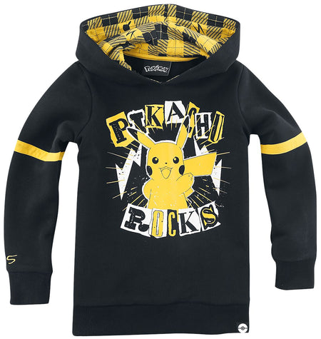 Sweat-Shirt à capuche Gaming de Pokémon - Enfants - Pikachu - Rocks - 110/116 à 158/164 - pour Enfants - noir/jaune - Pokémon