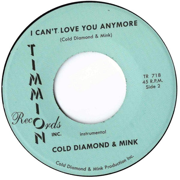 I Can'T Love You Anymore + I Can'T Love You Anymore (Instrumental) - Front Cover