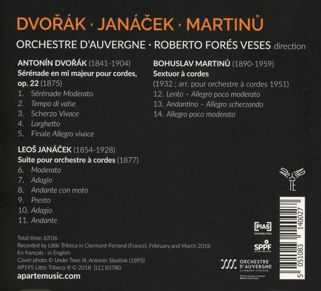 Dvorak Janacek Martinu - Front Cover