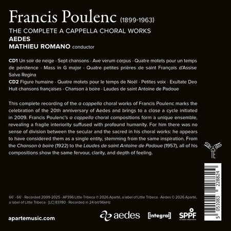 Poulenc: The Complete Works for A Cappella Choir - Front Cover