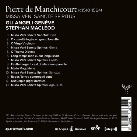 Manchicourt : Missa Veni Sancte Spiritus - Front Cover