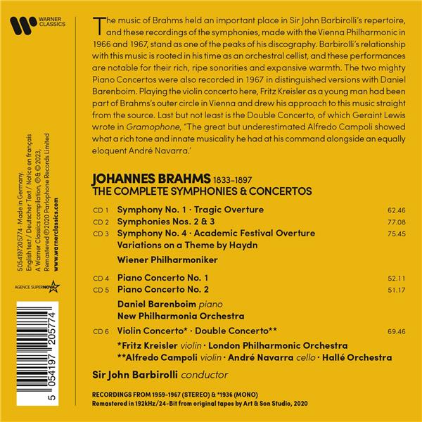 Brahms : The Complete Symphonies & Concertos - Édition limitée - Front Cover