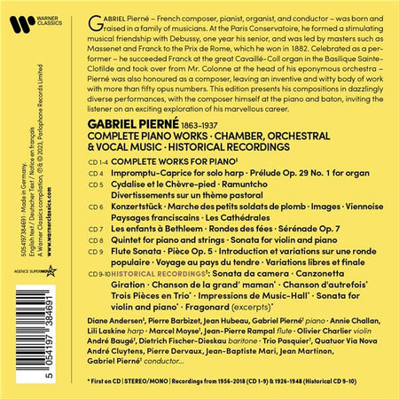 Pierné: Complete Piano Works, Chamber, Orchestral & Vocal Music (Édition limitée) - Front Cover