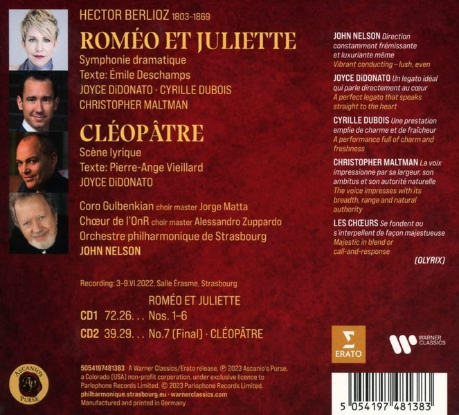 Berlioz : Roméo et Juliette, Cléopâtre - Front Cover