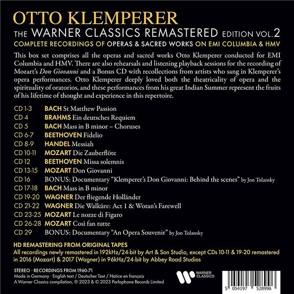 The Complete Warner Classics Remastered Edition Vol.2 - Operas & Sacred Works - Front Cover