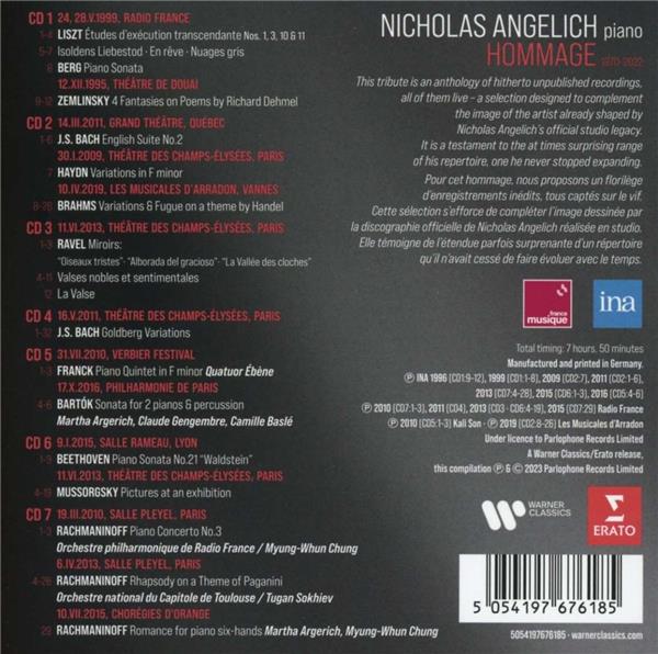 Nicholas Angelich: Hommage - Front Cover