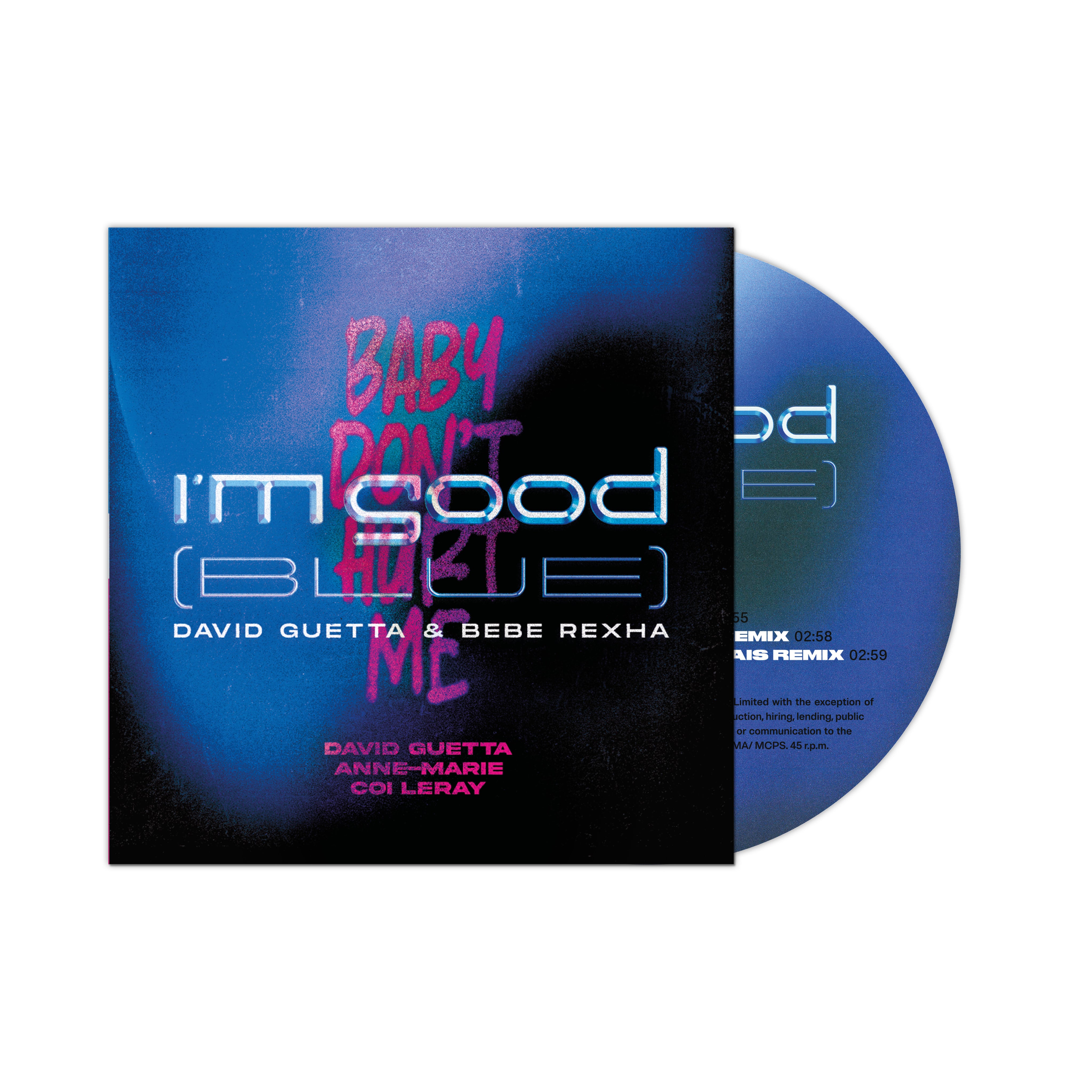 I'M GOOD (BLUE) / BABY DON'T HURT ME (VINYLE COULEUR) - Front Cover