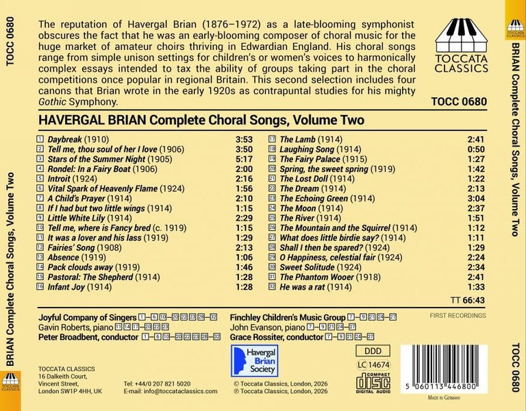The Complete Choral Songs, Volume 2 - Front Cover