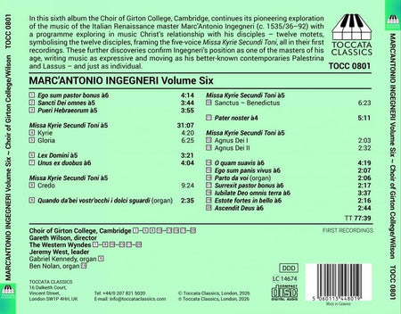 Marc'Antonio Ingegneri Volume 6 The Teacher And... - Front Cover