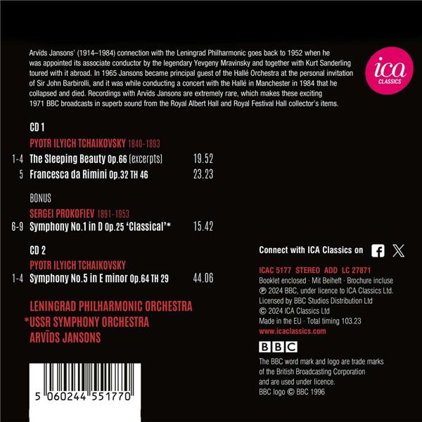 Symphony Number 5 The Sleeping Beauty, Symphony Number 1 - Front Cover