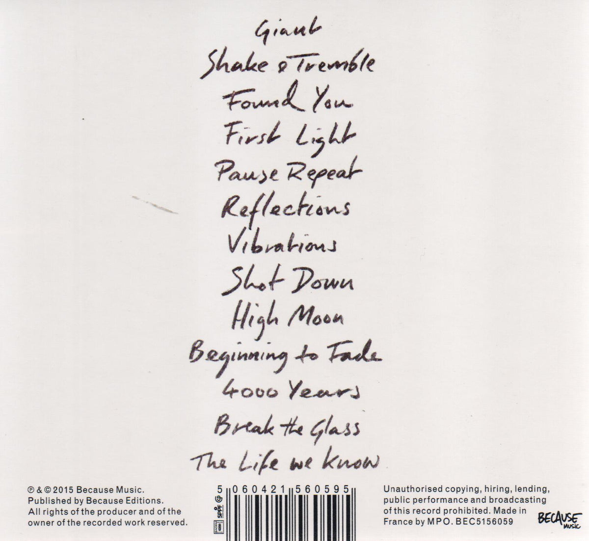 BORN UNDER SATURN - Back Cover
