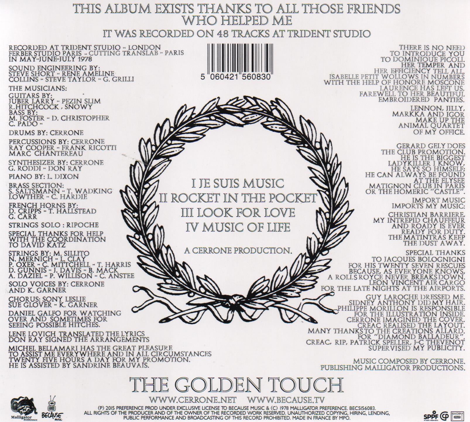 The Golden Touch - Back Cover