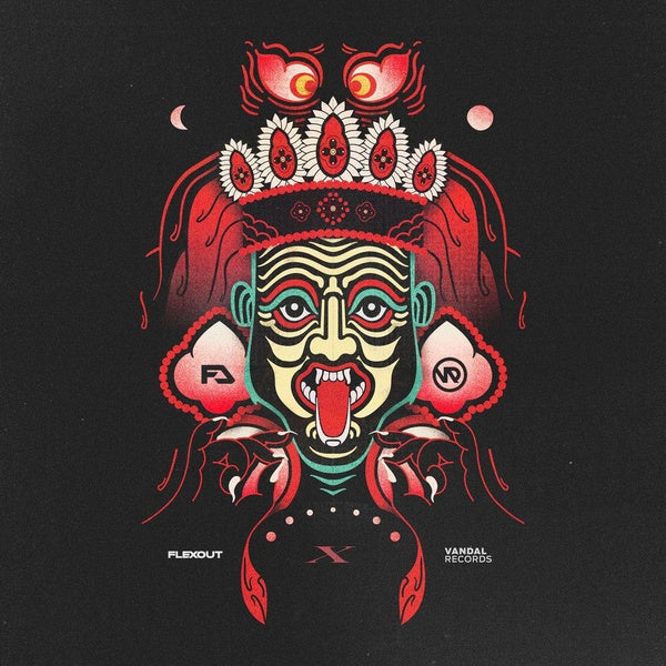 Flexout X Vandal/Red & Black Marble Vinyl - Front Cover