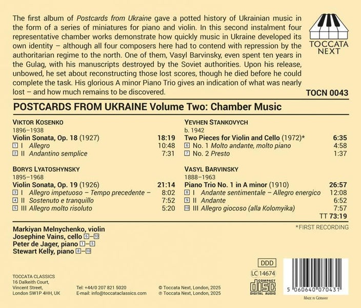 Postcards From Ukraine Volume Two Chamber Music - Front Cover
