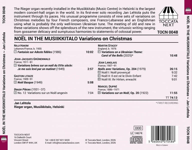 Noël au Musiikkitalo d'Helsinki / Œuvres pour orgue - Front Cover