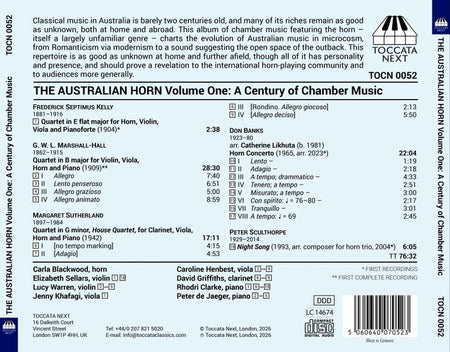 Australian Horn, Volume 1 - A Century Of Chamber - Front Cover