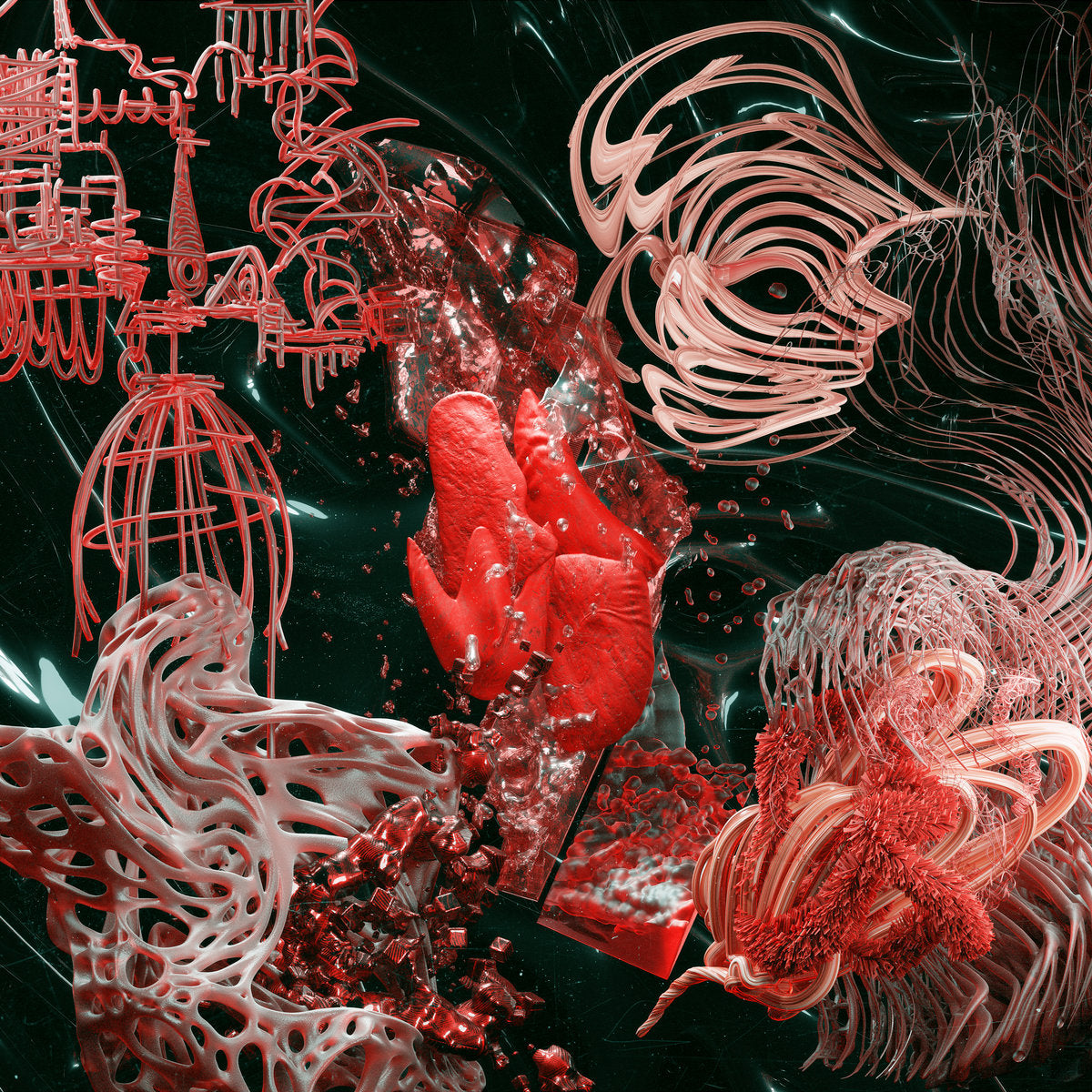 Monochrome/Red w/ Black Marble - Front Cover
