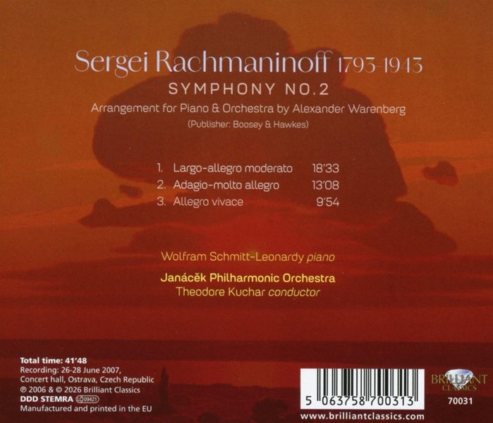 Symphony Number 2 / Arrangement For Piano & Orchestra By A Warenberg - Front Cover