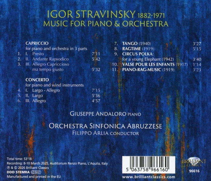 Stravinsky : Music For Piano & Orchestra - Front Cover