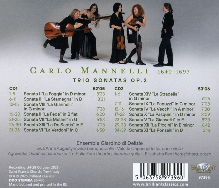 Trio sonatas Opus 2 - Front Cover