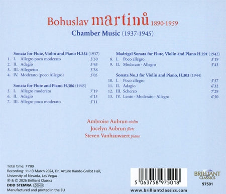 Chamber Music (1937-1945) - Front Cover