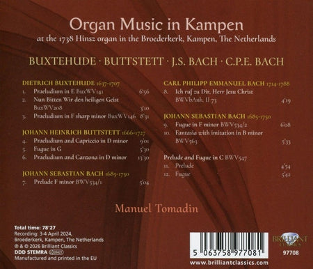 Organ Music in Kampen - Front Cover