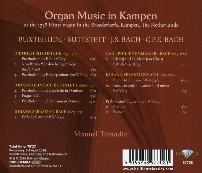 Organ Music in Kampen - Front Cover