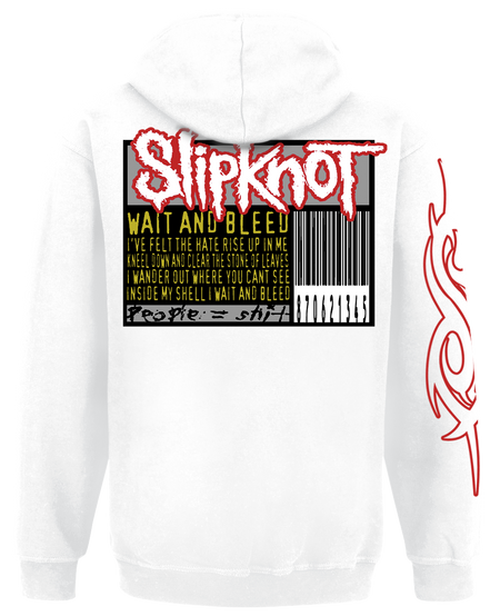 Sweat-shirt à capuche  de Slipknot - Wait & Bleed Barcode - S à XXL - pour Homme - blanc - Slipknot - View 2