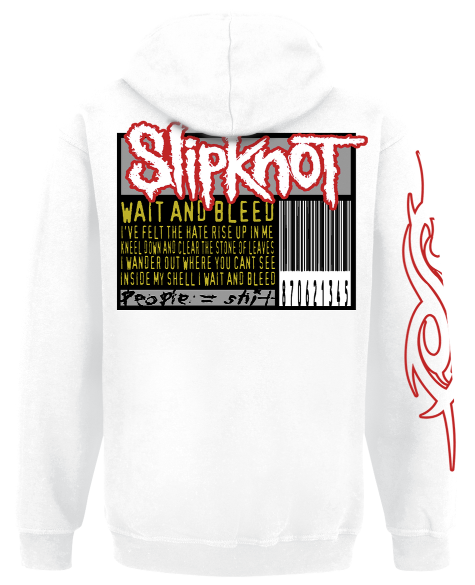 Sweat-shirt à capuche  de Slipknot - Wait & Bleed Barcode - S à XXL - pour Homme - blanc - Slipknot - View 2