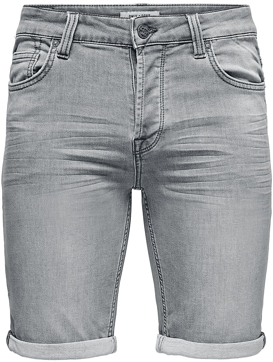 Short  de ONLY and SONS - ONSPly Life Reg D Blue Slim Fit - Short - S à XXL - pour Homme - gris - ONLY and SONS